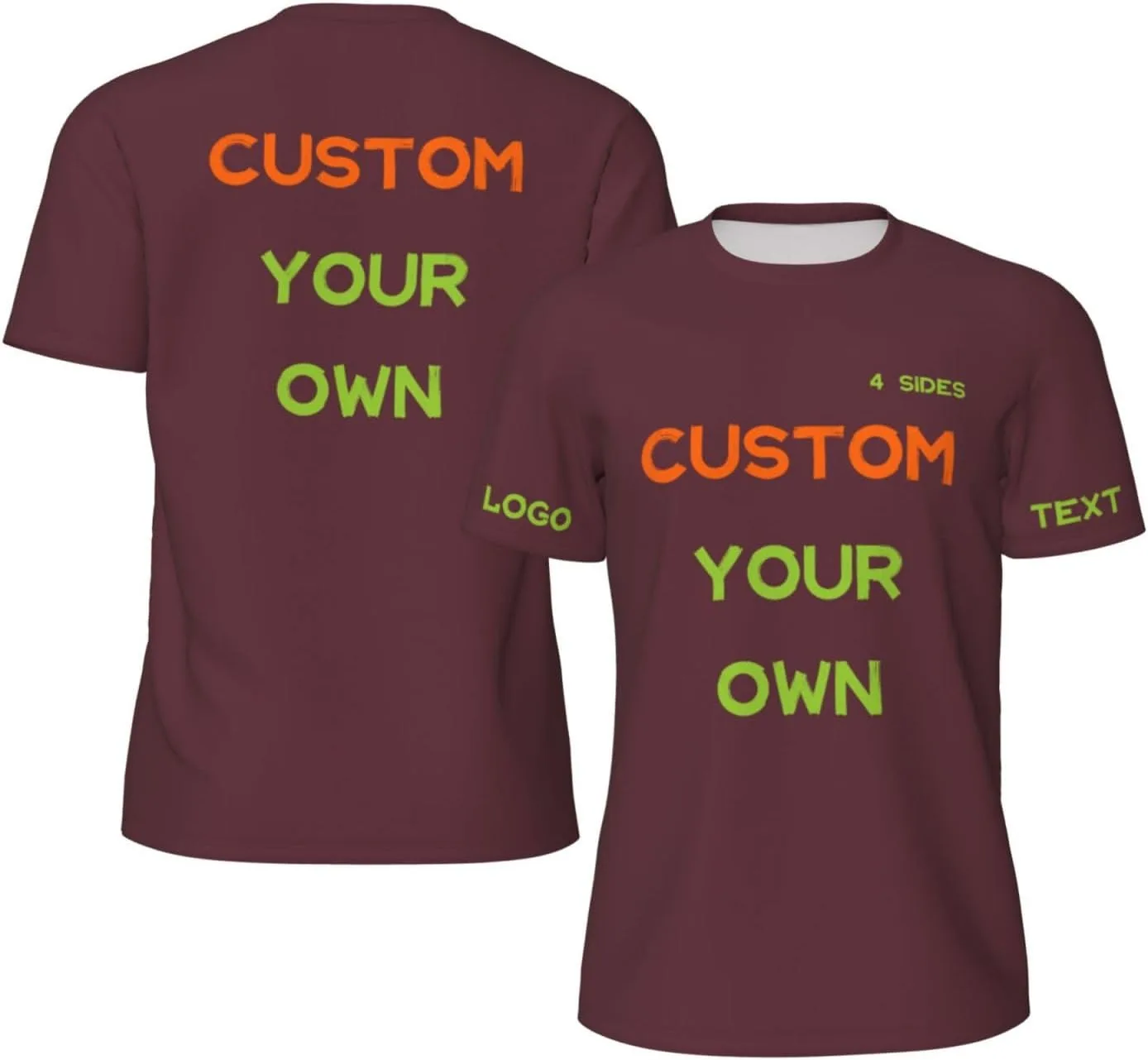 Футболка Custom с принтом на 4 сторонах для мужчин