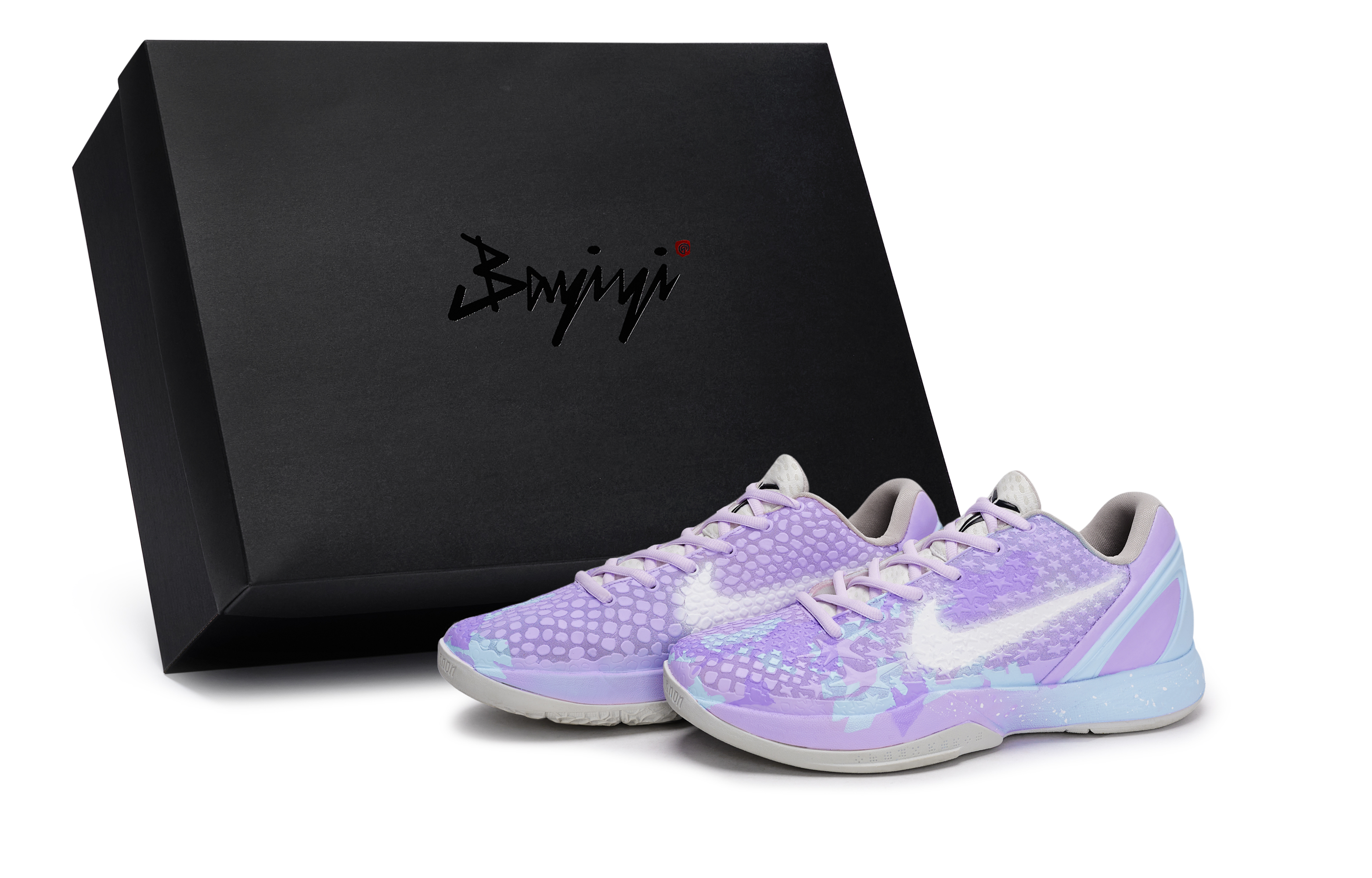 

Баскетбольные кроссовки Zoom Kobe 6 с противоскользящей подошвой и износостойким верхом для детей и подростков Nike, белый/синий/фиолетовый