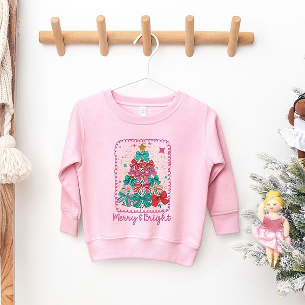 Свитшот с новогодним принтом для малышей The Juniper Shop, Pink — фото 2