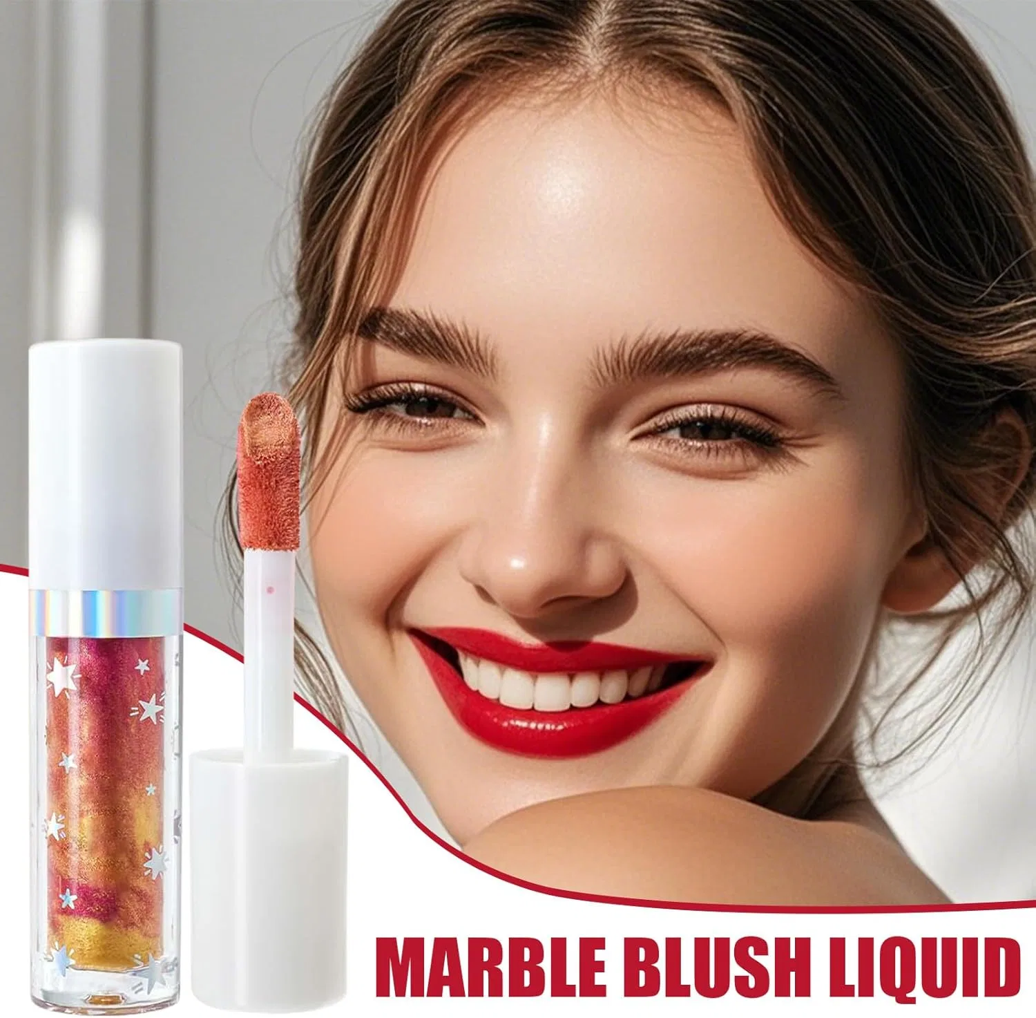 Румяна жидкие Shi ммer Blush с блеском, 4.5 мл, цвет 02 Generic — фото 4