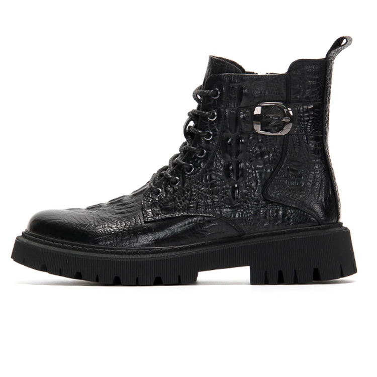 

YEDANI Короткие полусапоги мартин мужские черные однослойные, цвет Black Single Layer Shoes