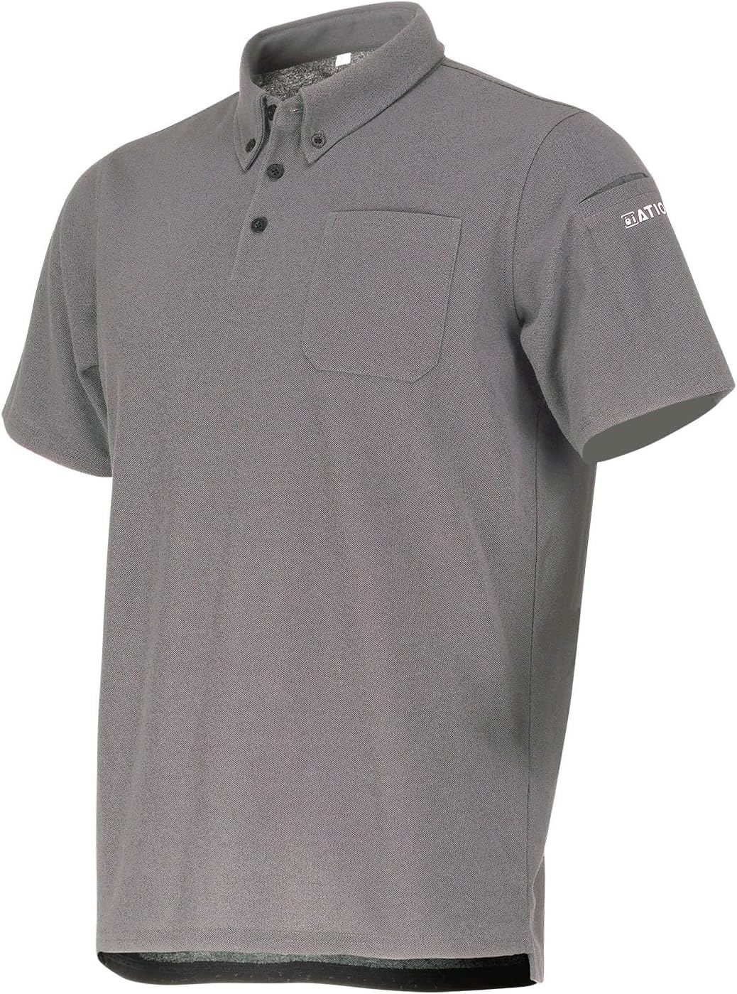 

Футболка-поло ATION с коротким рукавом (на пуговицах), влагоотводящая, быстросохнущая, с защитой от УФ-излучения, дезодорирующая, из сухого пике, унисекс, для взрослых Ei Ation, серый