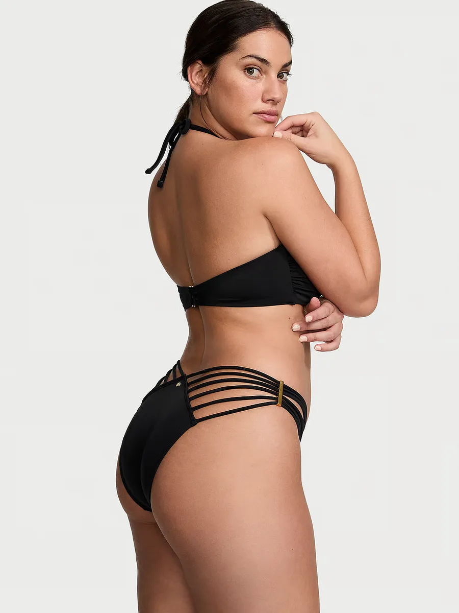 

VS Archives Бразильские плавки бикини с бретелями и фурнитурой для плавания Victoria'S Secret Swim, черный