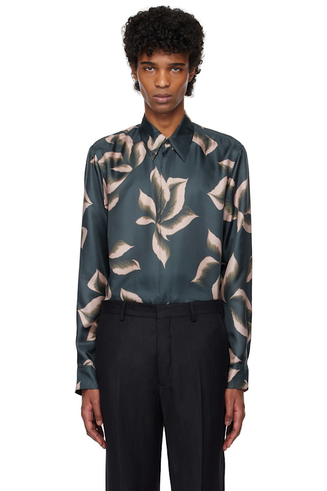 

Шёлковая рубашка Dries Van Noten, синий