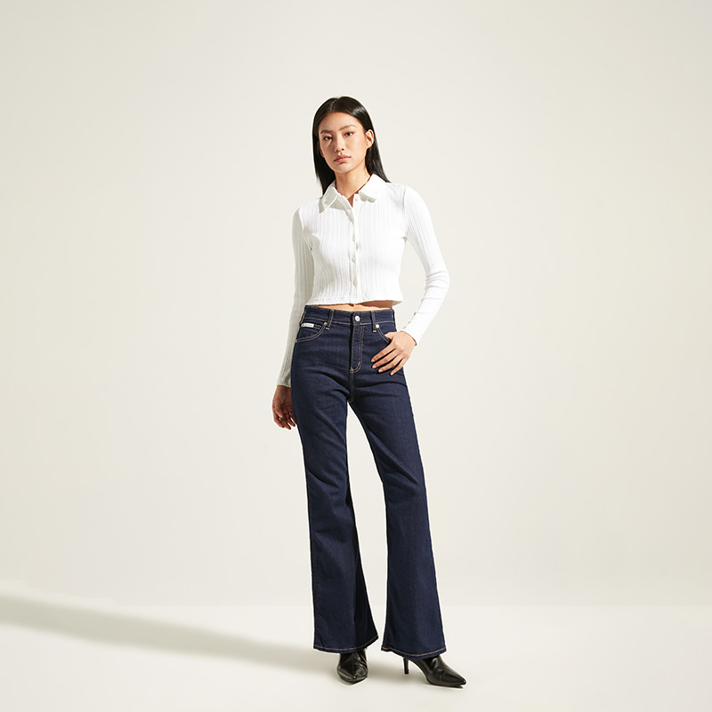 CALVIN KLEIN Jeans Женские джинсы темно-синие 1AP-Denim Dark Blue — фото 4