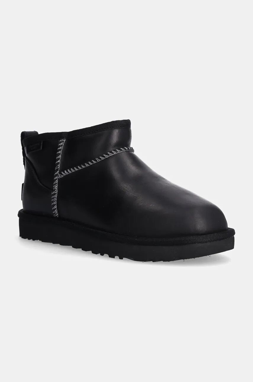 Ботинки кожаные зимние UGG Classic Ultra Mini, черный