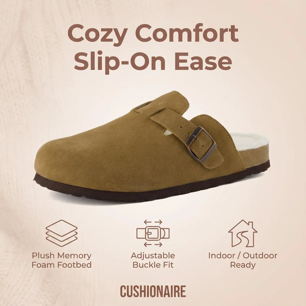 Мужские сабо CUSHIONAIRE Haze Cozy - повседневная обувь с мягкой стелькой для комфортной носки дома и на улице, коричневый — фото 2