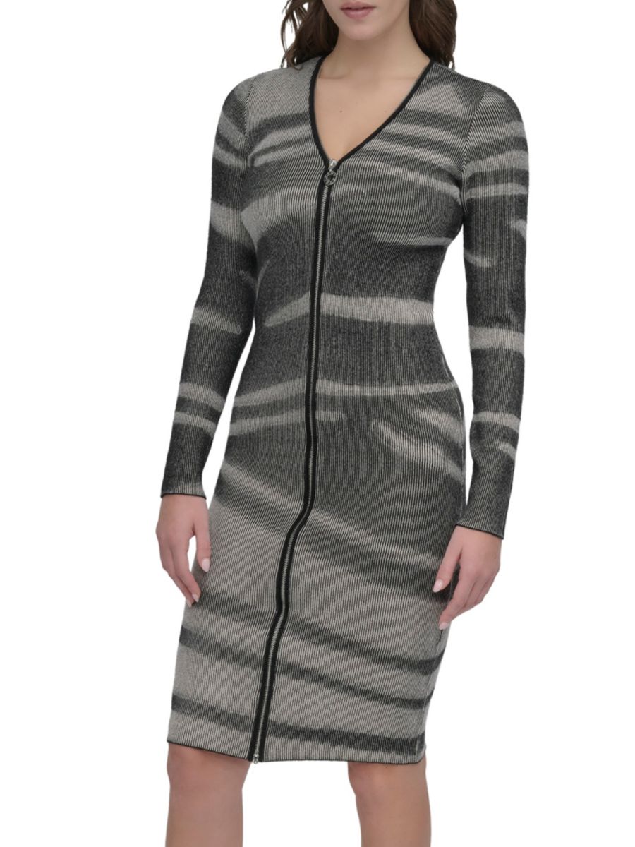 

Платье-футляр с абстрактным принтом DKNY, цвет Black Multicolor