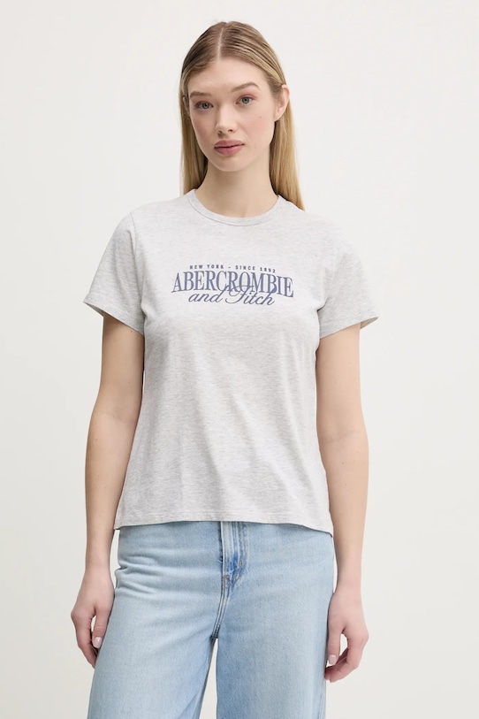 

Хлопковая футболка Abercrombie & Fitch, серый
