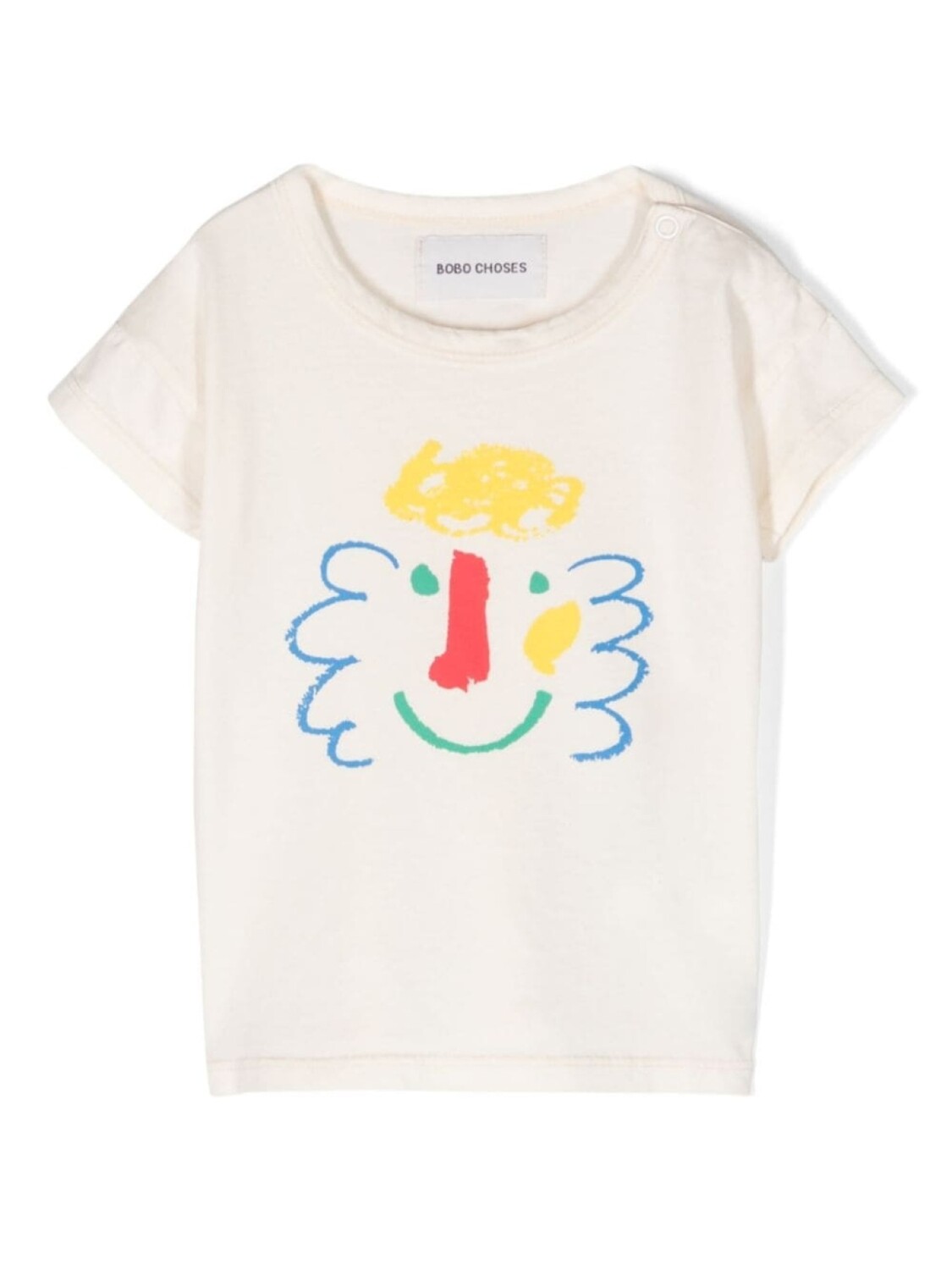 

Bobo Choses футболка Happy Mask из органического хлопка, нейтральный цвет