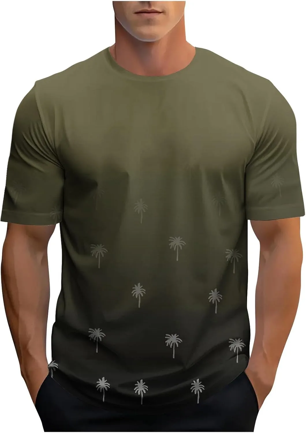 

Мужская футболка с коротким рукавом и градиентом QUNPIU