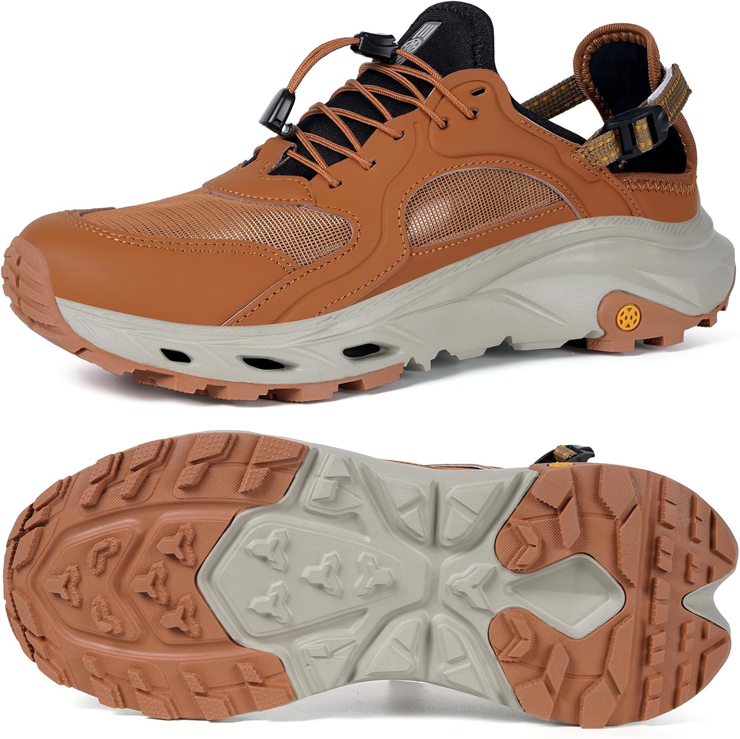 

Мужские амфибийные водные туфли для улицы, походные сандалии, быстросохнущие, для плавания, пляжа, закрытым носком, противоскользящие, для рыбалки на реке, парусного спорта, путешествий и активного отдыха Sisttke, коричневый