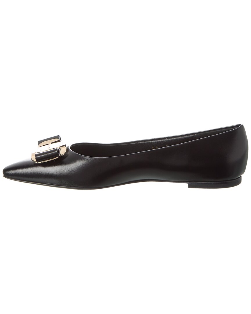 Туфли на плоской подошве Ferragamo Zea из кожи Salvatore Ferragamo, цвет nero — фото 2
