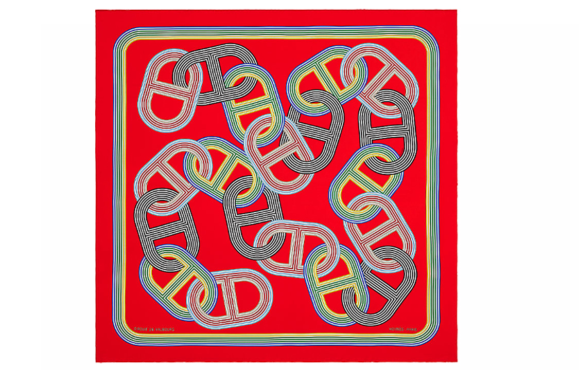 

HERMES Шёлковый шарф Фобур, Red