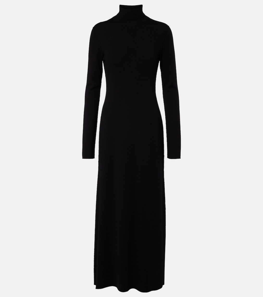 

Длинное платье Leoline из натуральной шерсти с высоким воротником The Row, черный