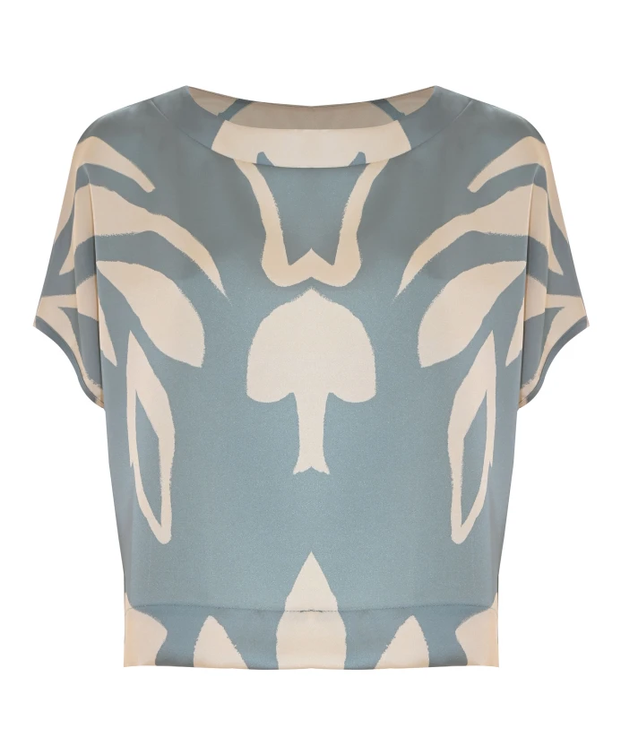 

Элегантная блузка черного и кремового цвета Kocca, синий