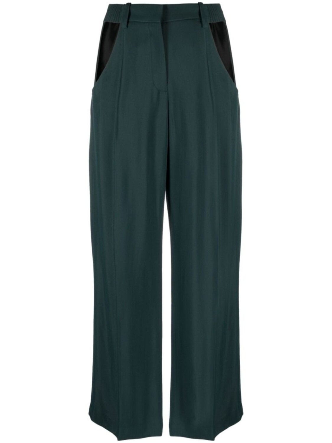 

Mugler cut-out wide-leg trousers, зеленый