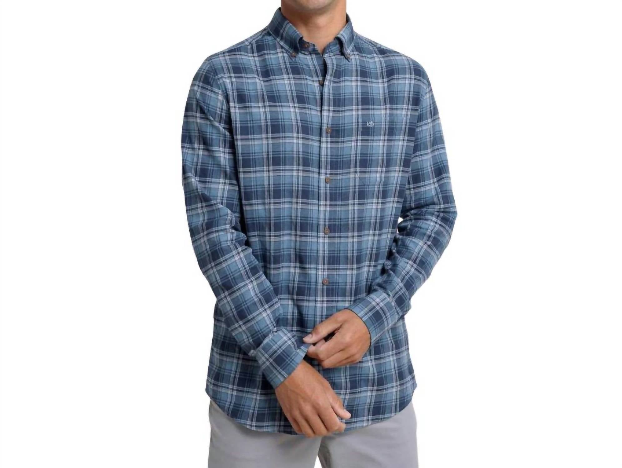 

Спортивная рубашка Stillwater Plaid в цвете Sea Blue SOUTHERN TIDE