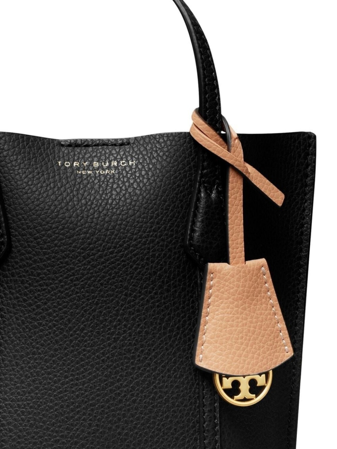 

Сумка-тоут Perry из зернистой кожи Tory Burch, черный
