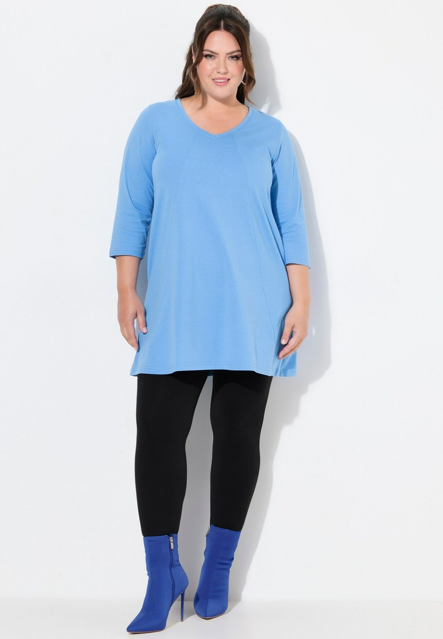 

Топ Ulla Popken V-NECK , Skyline Blue/Blue