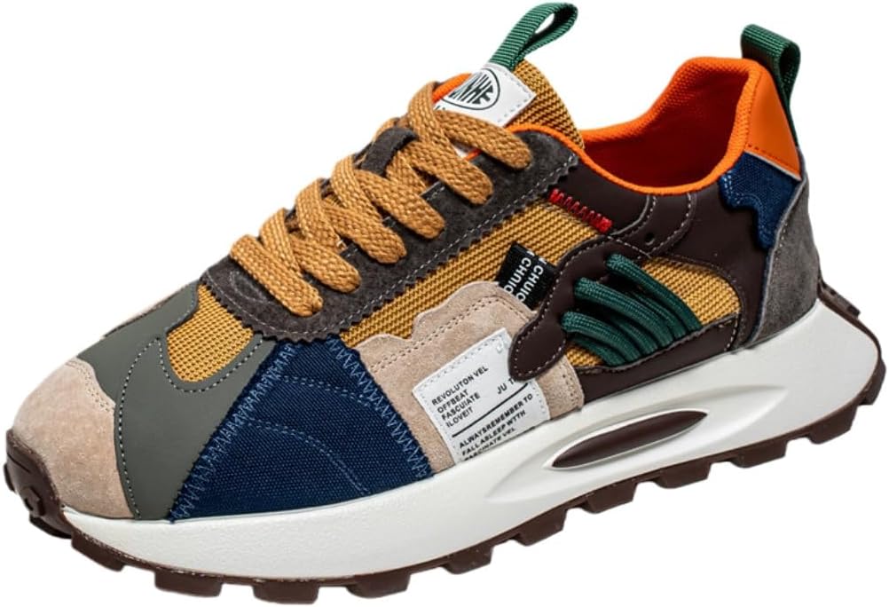 

Мужские цветные, модные и ретро кеды на платформе Hhhchpm: повседневный стиль на шнуровке, подходят для прогулок, зеленый/хаки