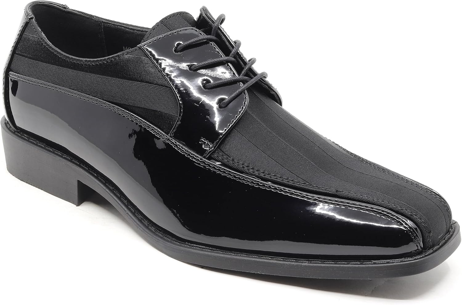 

Мужские оксфорды с шнуровкой из атласа в полоску с лакированным покрытием MC-179 Metrocharm, черный