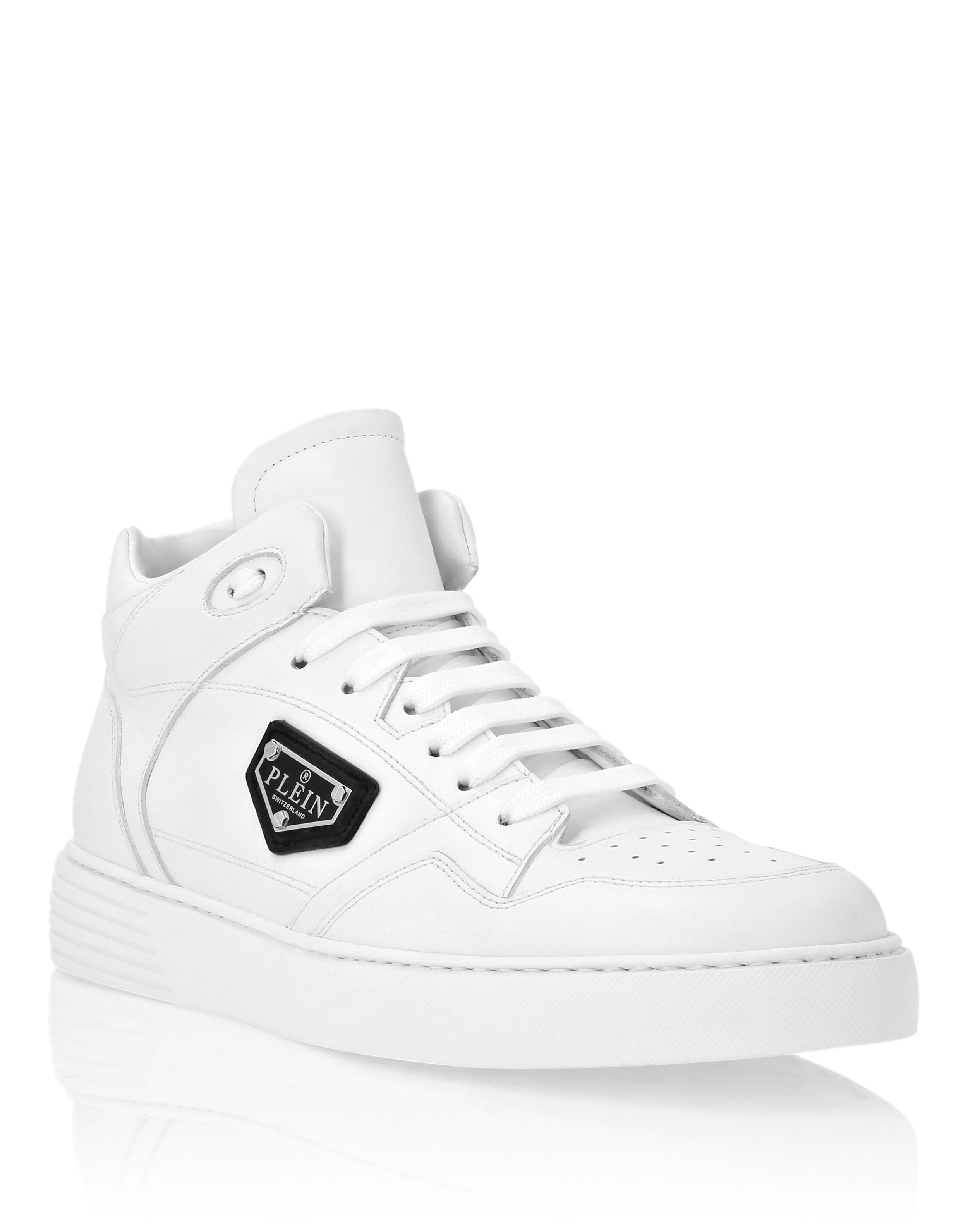 

Кроссовки Mid Top из кожи Nappa PHILIPP PLEIN, белый