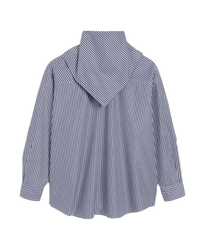 

Рубашка в полоску с воротником-банданой Ami Paris, синий