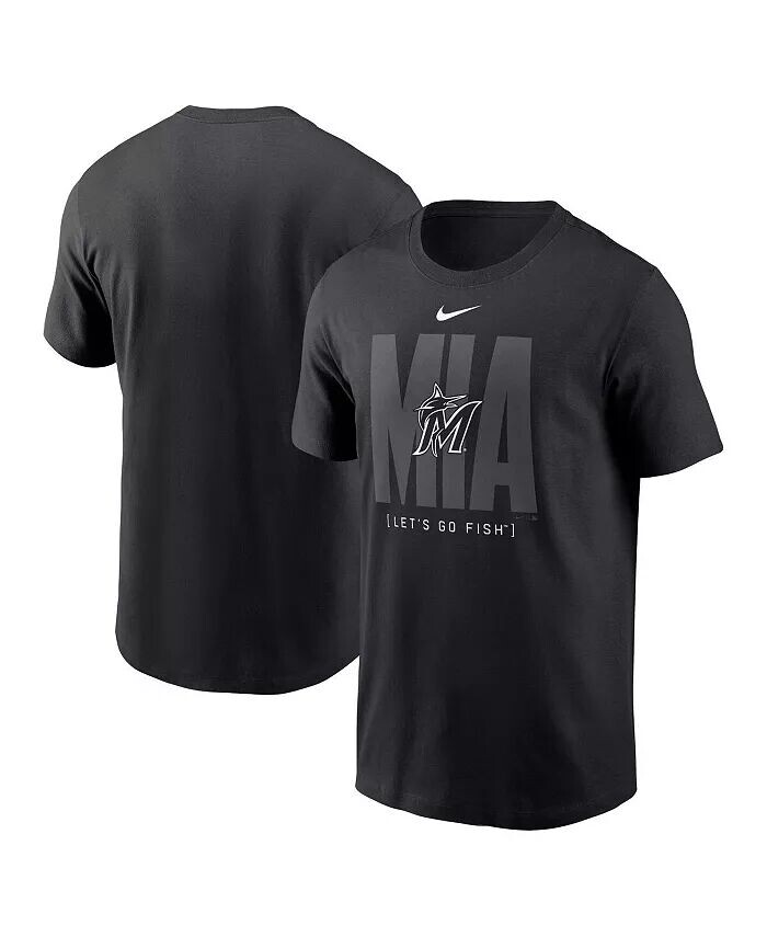 

Мужская черная футболка Miami Marlins Fashion Local Nike, черный