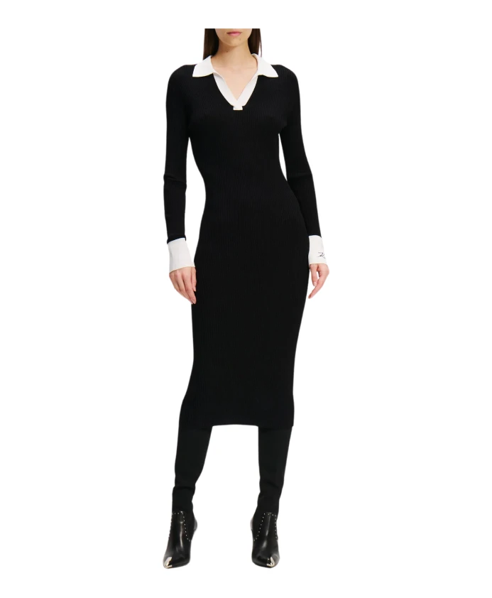 

Вязаное платье-поло LSLV 246W1319 Karl Lagerfeld, черный