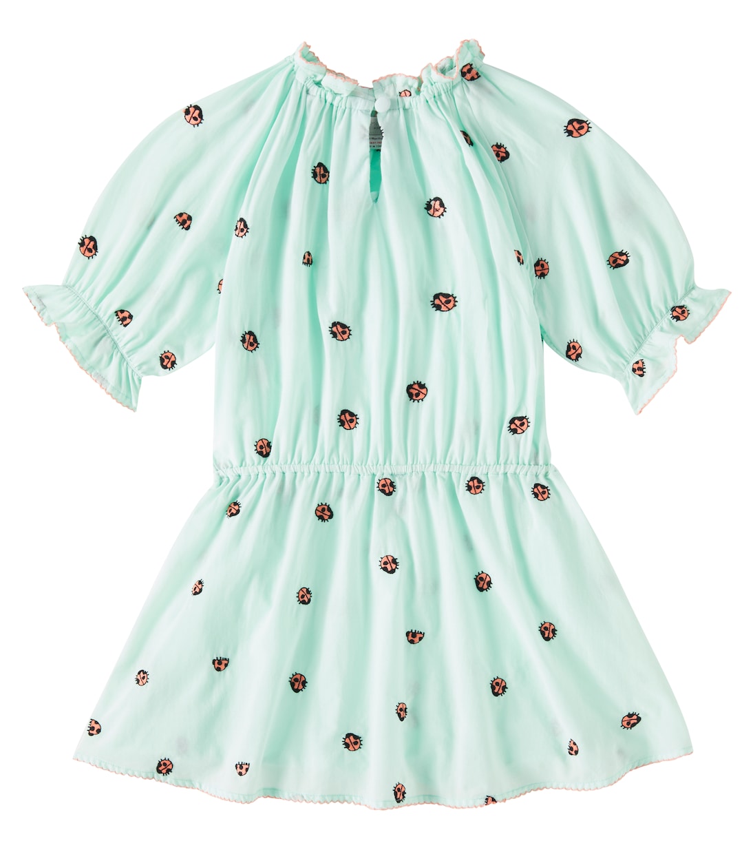 Вышитое хлопковое платье Stella McCartney Kids, Verdino/Embroidery
