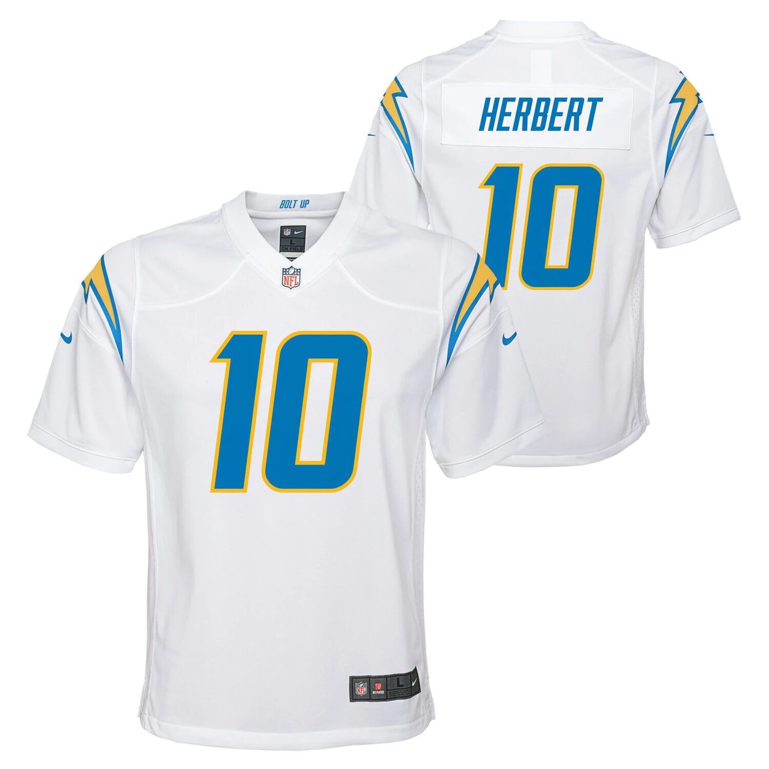 

Молодежная футболка команды Nike Justin Herbert White Los Angeles Chargers Team Game Nike