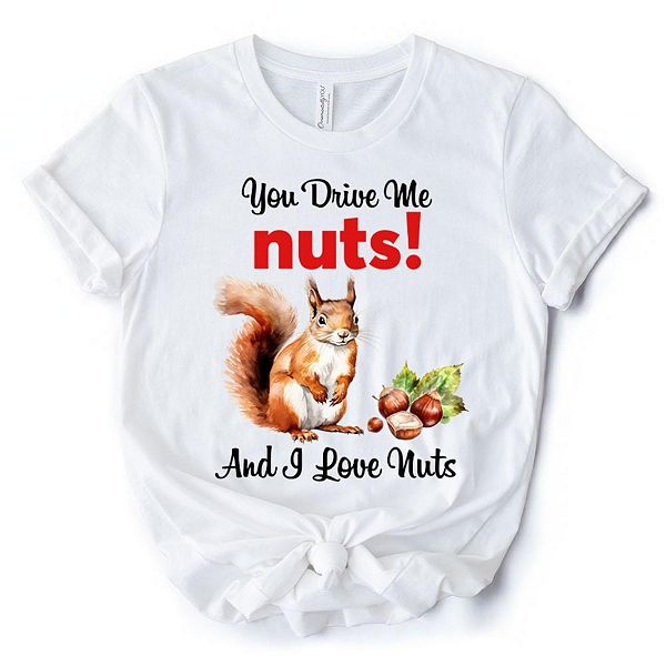 

Футболка You drive me nuts с белым водяным бельчонком для любителей орехов Ornamentallyyou, Коричневый, Футболка You drive me nuts с белым водяным бельчонком для любителей орехов Ornamentallyyou