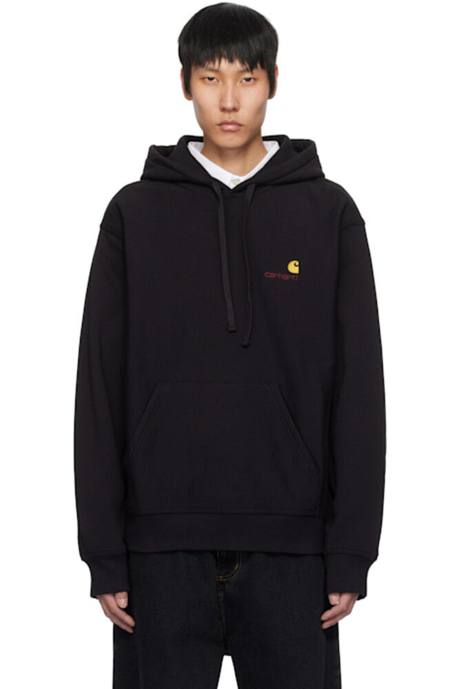 

Черная толстовка с капюшоном с надписью American Script Carhartt Work In Progress