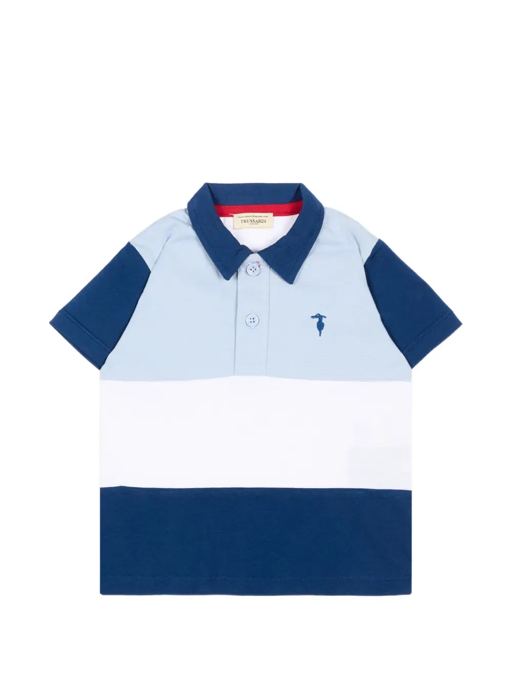 Рубашка-поло с коротким рукавом и цветовыми блоками Trussardi Junior, белый