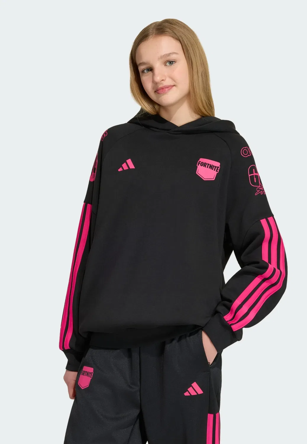 Спортивная толстовка Adidas Sportswear Adidas x Fortnite черного цвета — фото 2