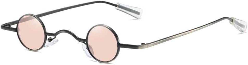 

Винтажные панк-солнцезащитные очки для мужчин, маленькие круглые солнцезащитные очки для женщин, широкая переносица, металлическая оправа, очки для велоспорта, очки для вождения WNCKSQ, Black-pink