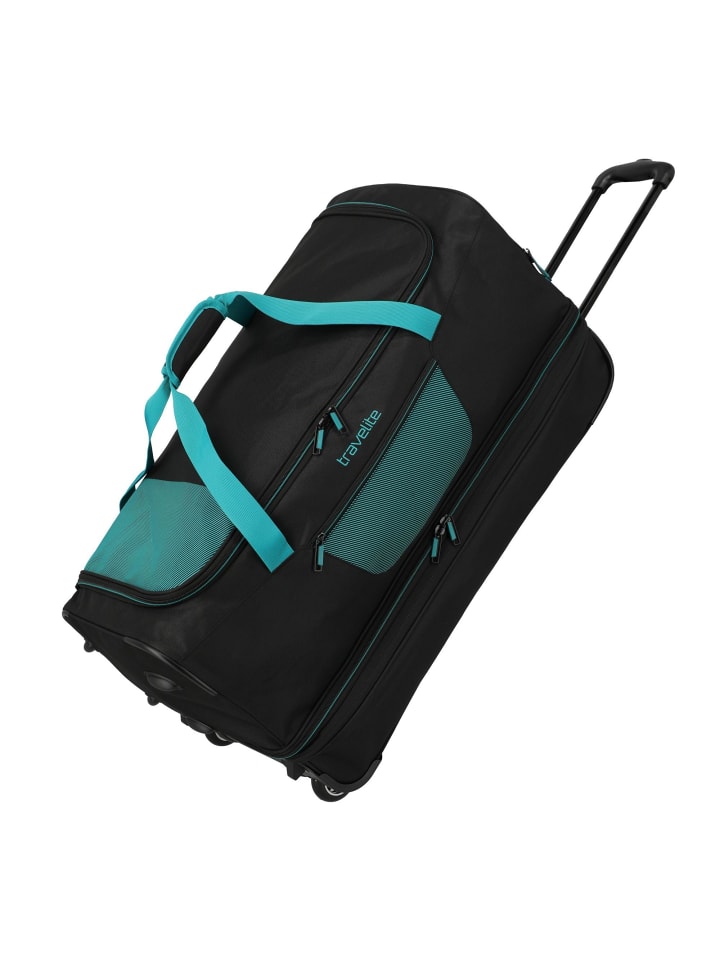 

Дорожная сумка Basics на 2 колесах длиной 70 см с расширяющимся отделением, цвет черный-петроль travelite