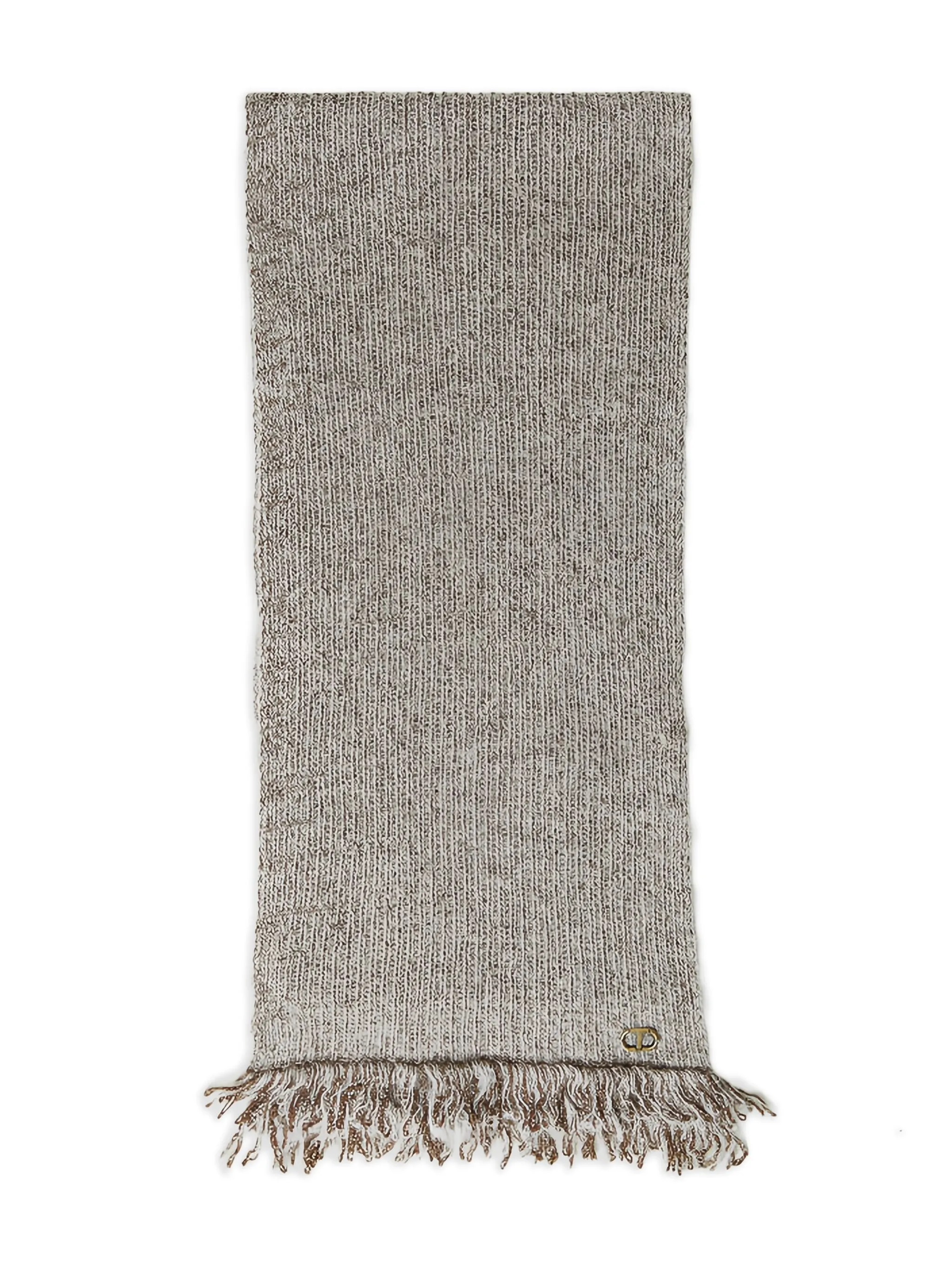 

Вязаный шарф с бахромой Twinset, серый