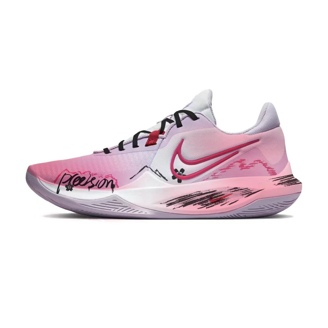 

Nike Кроссовки Precision 6 Abrasion Resistant Low top Casual Physical Fitness Test Physical Exam Basketball Shoes Men's Pink