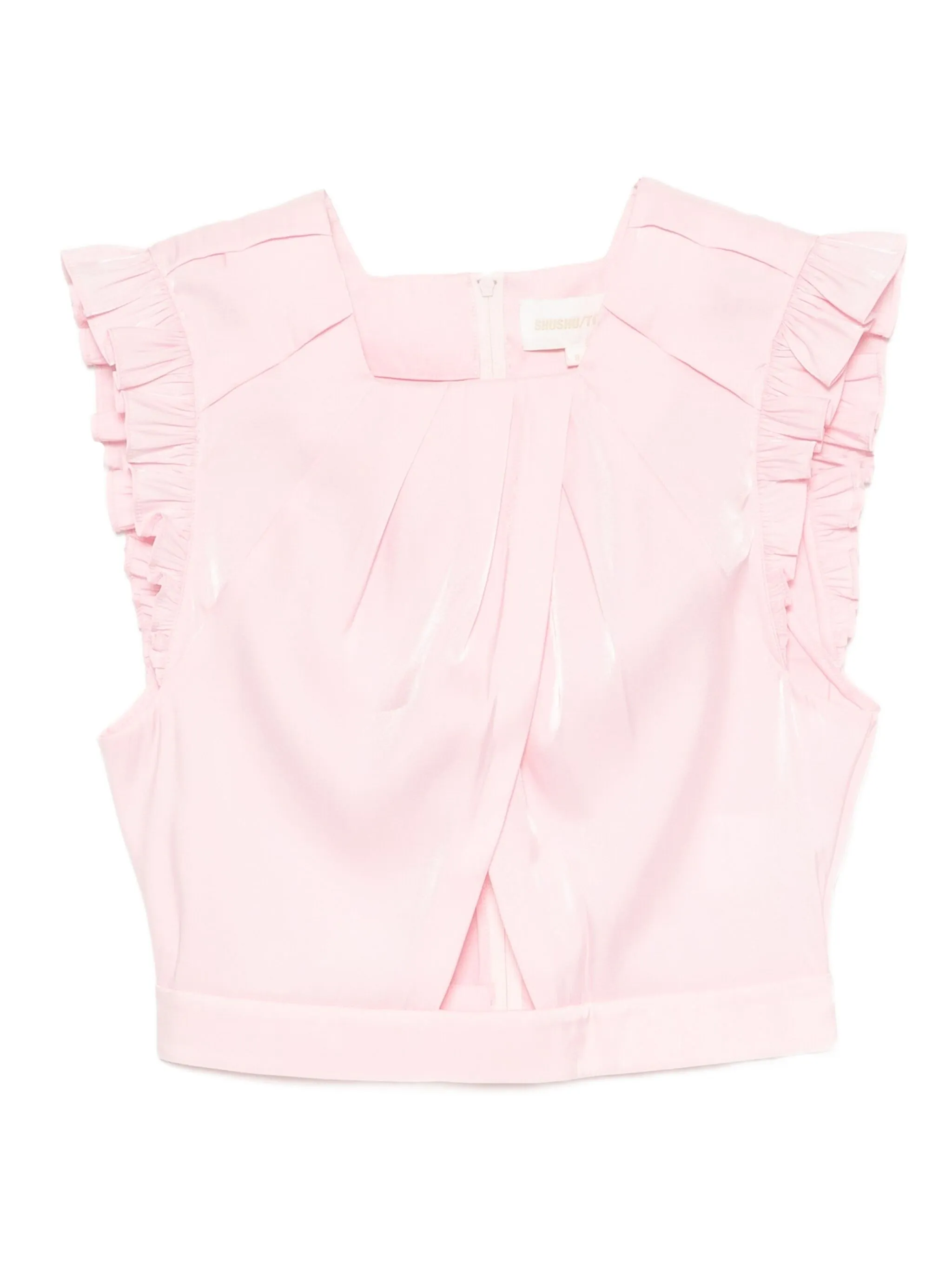 

Плиссированный топ без рукавов Shushu/Tong, розовый