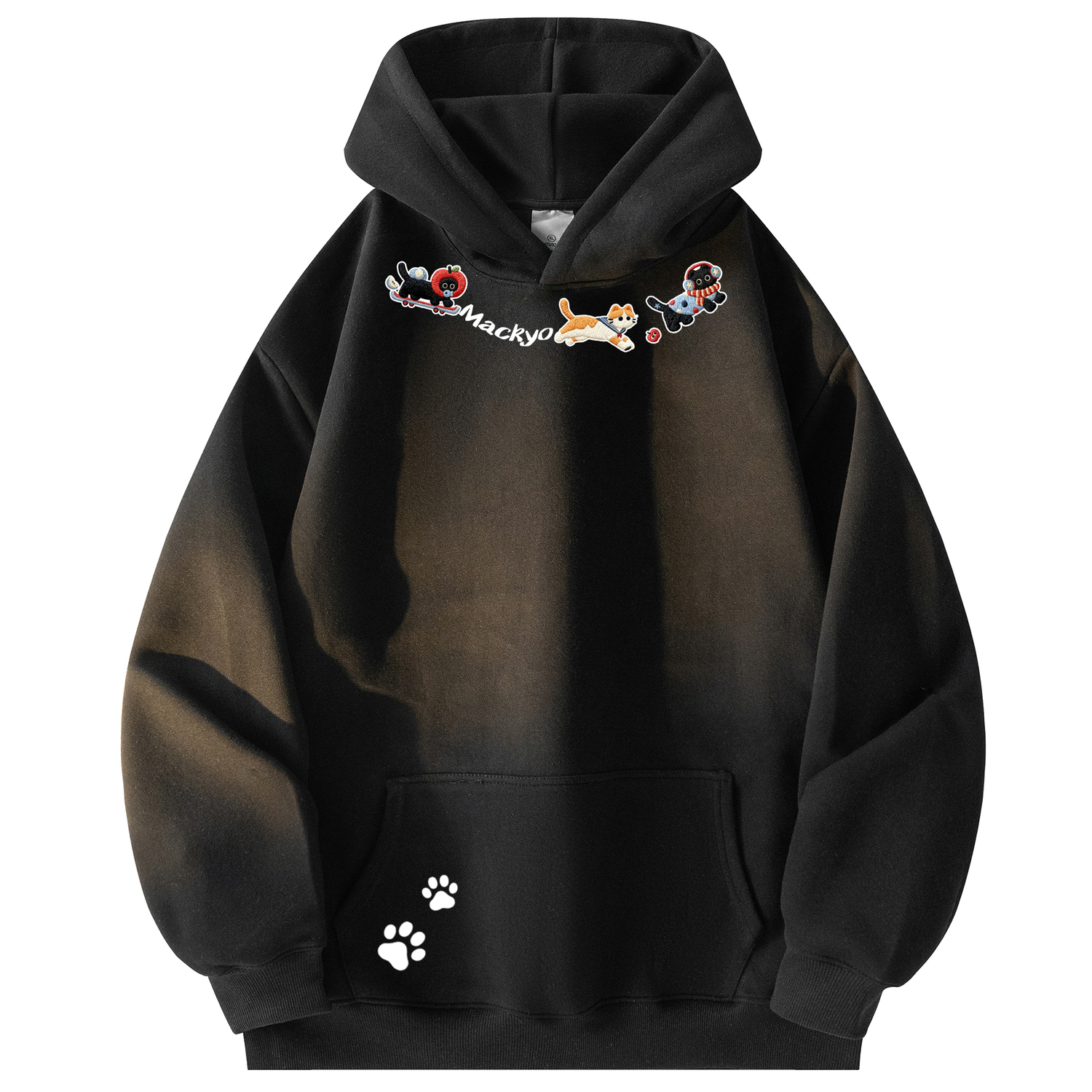 

Толстовка Unisex Hooded Thickened Regular Mackyo, [550g heavyweight fleece-lined]черный