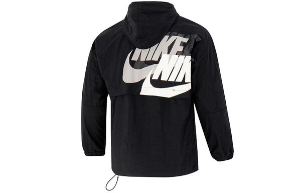 Куртка Men's Nike Sportswear Lightweight Back Printing Breathable Athleisure Casual Sports Woven Jacket Autumn Black, мультиколор — фото 2