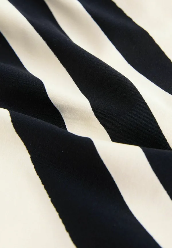 Купальник с одним открытым плечом и эффектом утягивания живота Next, Cream Black Stripe — фото 4
