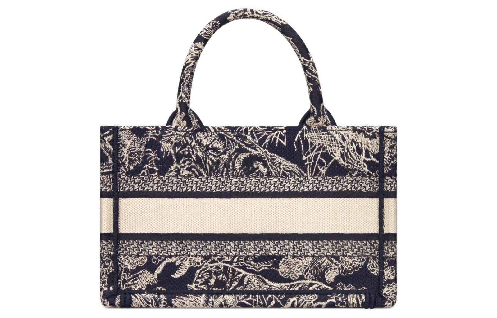 Сумка BookTote DIOR мини женская синяя с вышивкой в стиле Юй И — фото 3