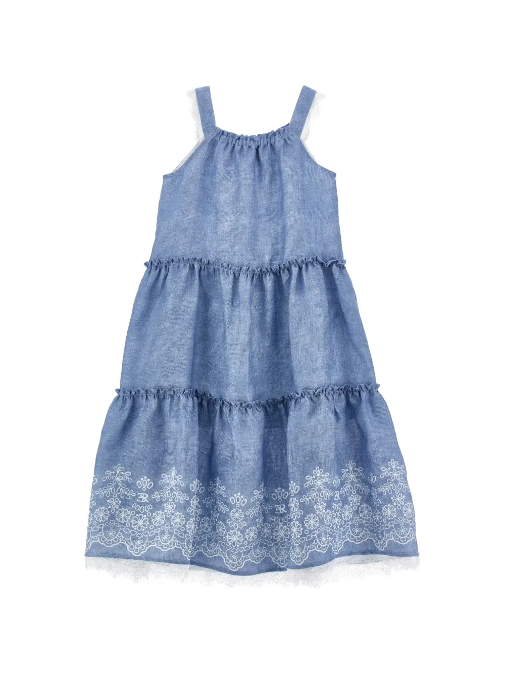 Платье с цветочной вышивкой Ermanno Scervino Junior, синий