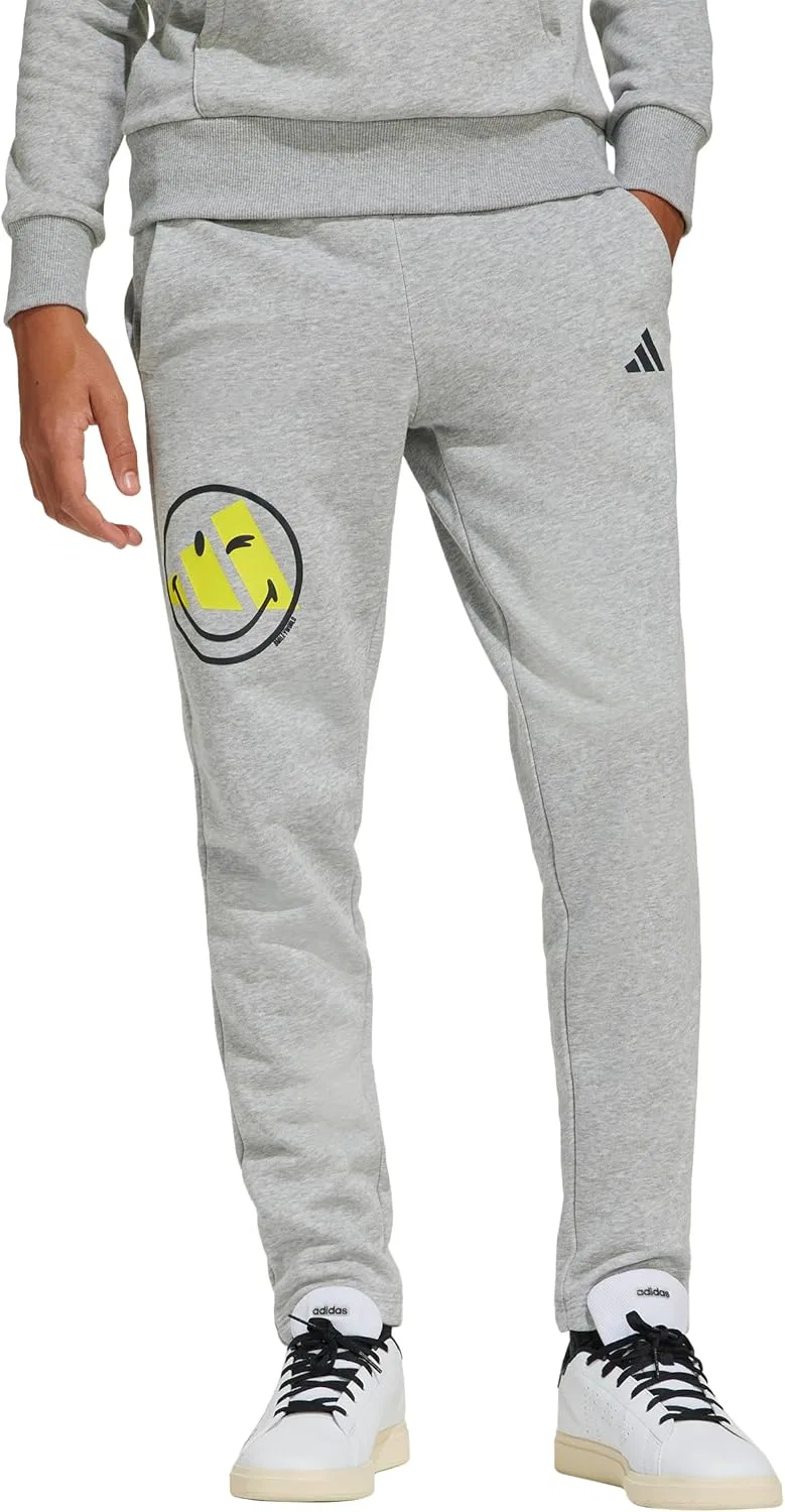 Детские спортивные штаны Adidas Originals Smiley World, Medium Grey Heather/Bright Yellow