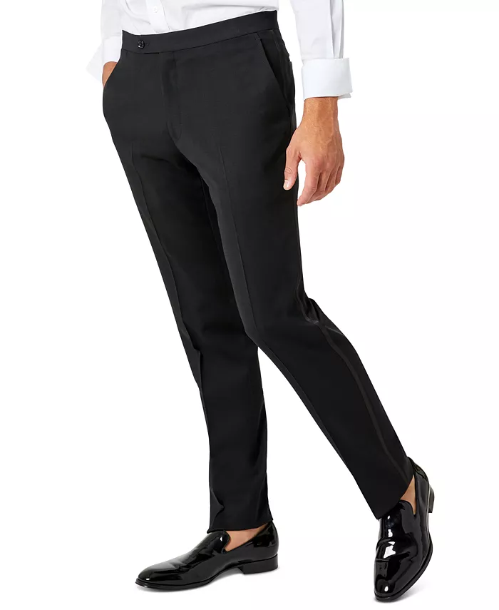 Мужские классические брюки-смокинг Modern-Fit Flex Stretch черного цвета Tommy Hilfiger, черный — фото 3