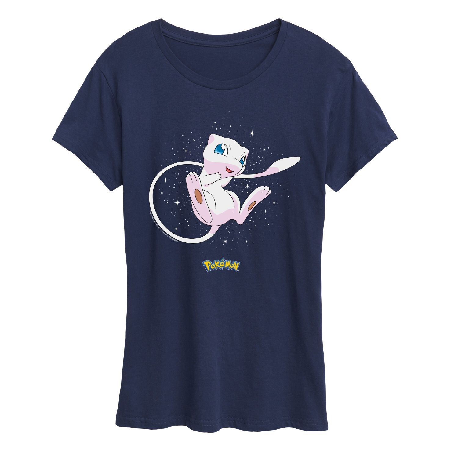 

Женская футболка с рисунком Pokemon Starry Mew Licensed Character, темно-синий