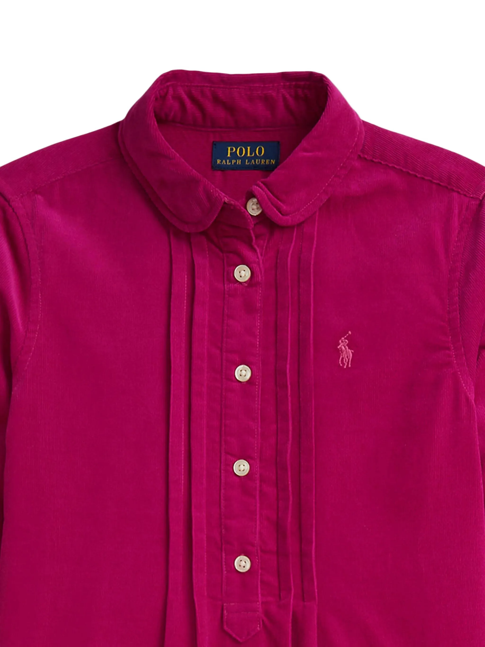 Платье-рубашка со складками Polo Ralph Lauren Kids, розовый — фото 4